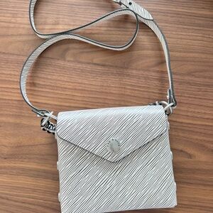 Rag & Bone Diagonal Stripe Crossbody Bag in Cream and Black